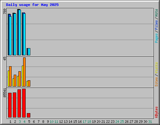 Daily usage for May 2025