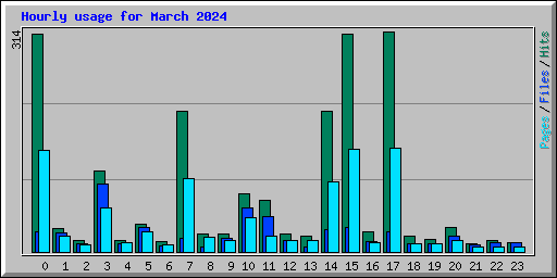 Hourly usage for March 2024