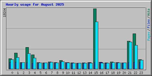 Hourly usage for August 2025