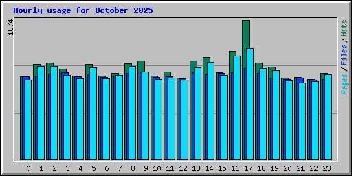 Hourly usage for October 2025