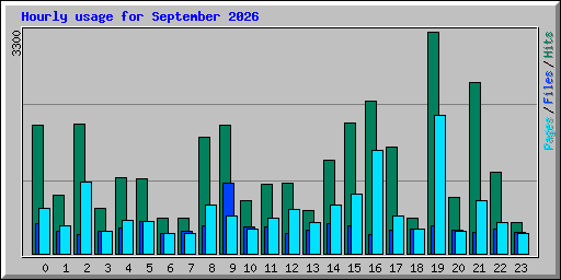 Hourly usage for September 2026